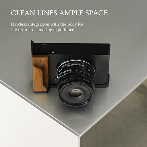 Tilta Vintage Camera Cage Compatible with Sigma BF | Ergonomic Grip | Lightweight | Durable | ARCA Adapter-Ready Bottom Plate for Ronin S Gimbals (Black, Wooden Grip Base Kit) Black
