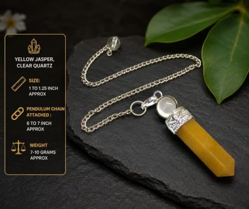 Powerful Two in One Yellow Jasper Pointer Pendant Healing Men Women Gift Fashion Jewelry Accessory Meditation