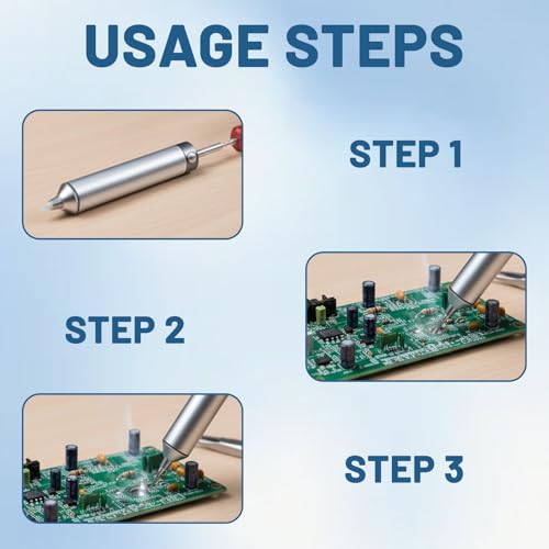 Desoldering Pump, Soldering Pump, Desoldering Pump, Super Suction Soldering Suction, Desoldering Iron, Desoldering Tool, Soldering Vacuum Soldering Remover Tool, with 2 Silicone Nozzles Desoldering