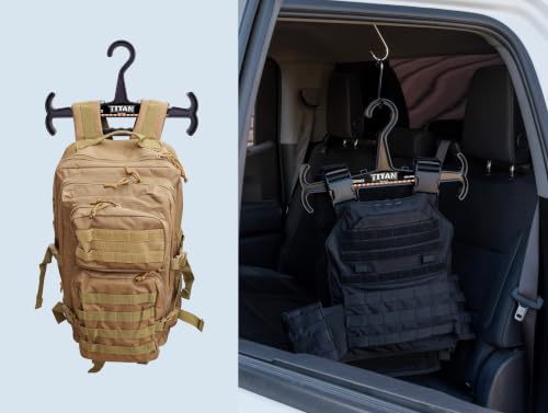 HICE - Titan Vest Hanger | Original Heavy Duty Plate Carrier & Body Armor Hanger | 200 lb Load Capacity | Durable High Impact Resin | for Police, Military, Scuba & Tactical Gear (Black) Black Set of 1