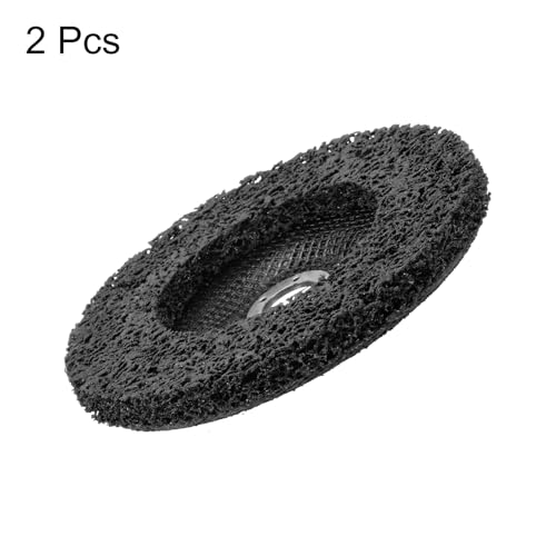 HARFINGTON 2pcs Strip Disc Stripping Wheels 7" x 7/8" Stripping Discs Wheel for Angle Grinder Clean and Remove Paint Coating Rust Welds Oxidation, Black 7inch 2
