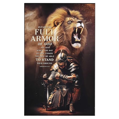 Dicksons The Full Armor Of God Ephesians 6:13 Golden Brown and Black MDF Decorative Wall Plaque 11 x 7 Inch