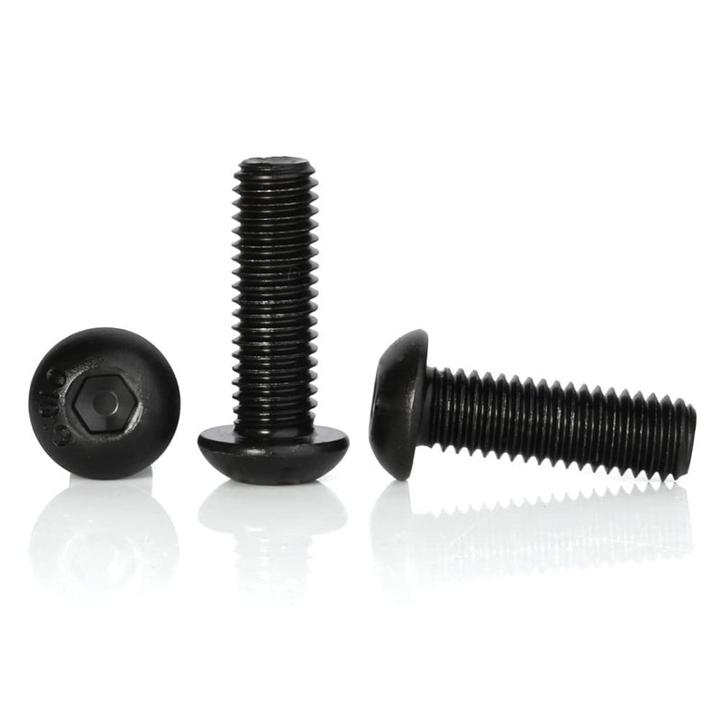 [Australia - AusPower] - M8-1.25 x 16mm Button Head Hex Socket Cap Screws, Class 10.9 Alloy Steel, Black Oxide Finish, Quantity 25 M8 x 16mm 