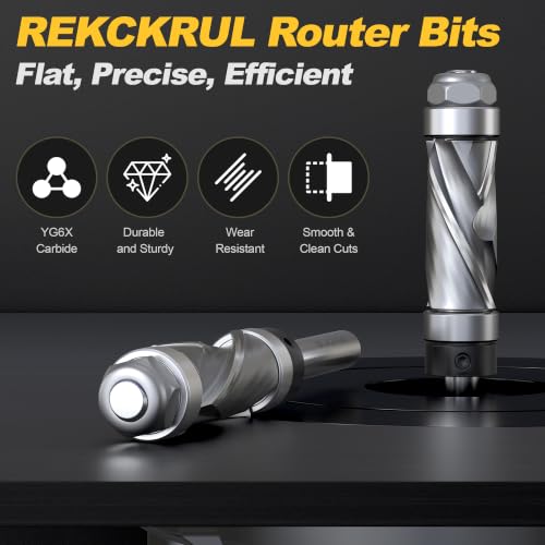 REKCKRUL pattern flush trim router bit with 1/4-inch shank and top and bottom bearings