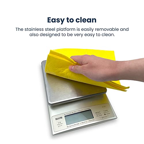 TANITA KD-321 Digital Kitchen Scales – Stainless Steel Food Weighing Scales, 3kg Precision Food Scale, Kitchen Scales Digital for Cooking & Baking, Silver