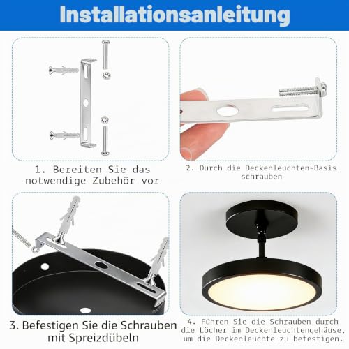 Set of 16 Ceiling Lamp Brackets, 80/90/100/110 mm Ceiling Mount Light Fixture with Screw Accessories for Home Office Light Mounting