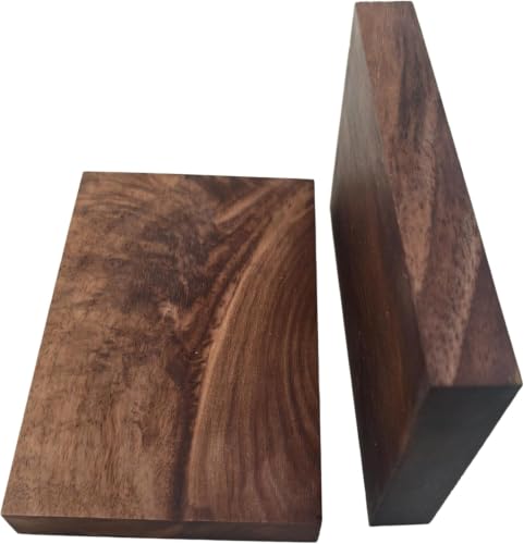 2PCS Unfinished Walnut Wood Blocks for DIY Crafting, Scroll Saw, Woodworking, Carving, Burning, Laser Cutting, Engraving, CNC, Painting (15 x 10 x 2 CM) 15 x 10 x 2 CM