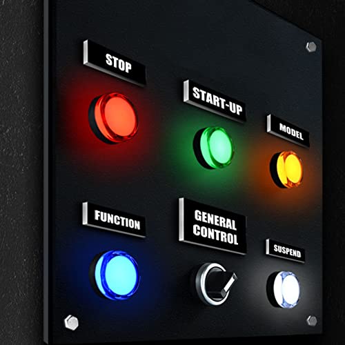 Gebildet Pack of 10 22mm Indicator Light AC/DC 12-24V LED Flush Panel Mount (Red/Green/Blue/Orange/White, Each Color Pack of 2) Multicolored