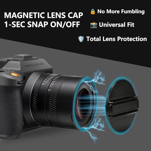 Magnetic Metal Lens Cap for Hasselblad X2DII/X2D/X1D/907 Camera XCD Series Lenses, 72mm/62mm/77mm Lens Cover Compatible XCD 3.5/90, XCD 2.5/55,XCD 2,5/55V，XCD 2,5/90V，XCD 2,5/38V，XCD 4/45P etc.