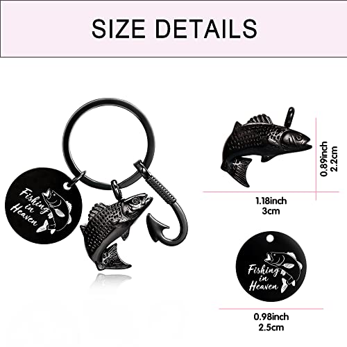 Gredstar Fishing Urn Keychain for Ashes, Cremation Keepsake Memorial Black