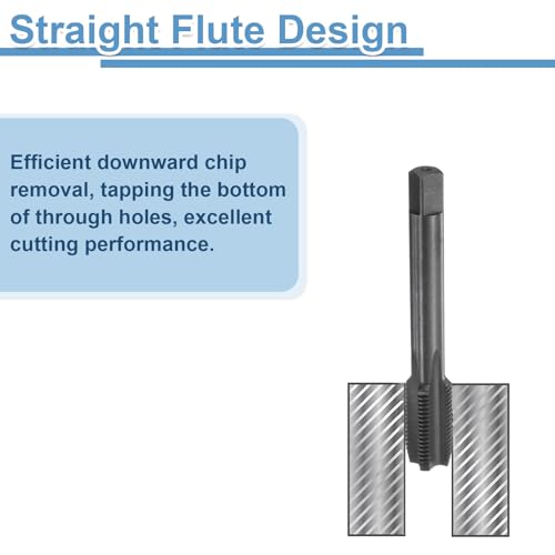 QUARKZMAN Straight Groove Screw Taps 1/2-20 UNF 2B Thread HSS6542 Black Nitride Coated Machine Thread Cutting Tools | Nitride-coated, machine thread cutting taps, thread cutting tools