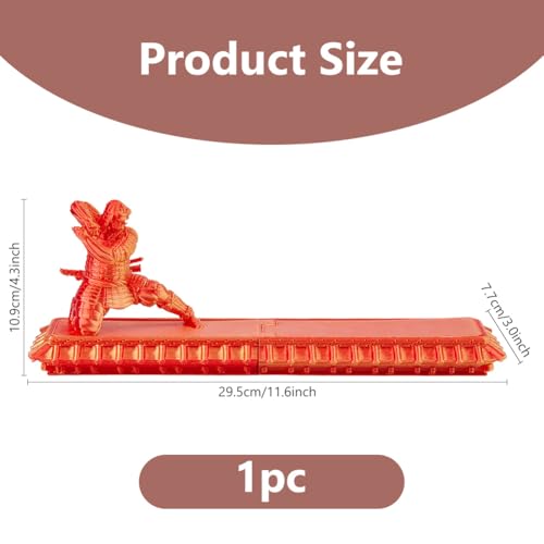 DICOSMETIC Incense Holder Samurai Incense Burner Orange Red Incenses Holder with Storage Box Ash Catcher Warrior Incenses Burner for Aromatherapy Meditation Yoga Room Decor