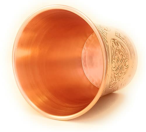 DEDE Copper - CC Series (15 oz) - Handcrafted Super Heavy Weight Drinking Cups or Serving Cold Beverages and Cocktail Mugs, Handmade Unlined Uncoated Pure Solid Copper Tumblers (Engraved) Engraved