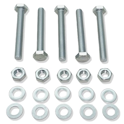 Pack of 5 M10 x 60mm stainless steel 304 hex head cap screws, 1.25mm thread pitch