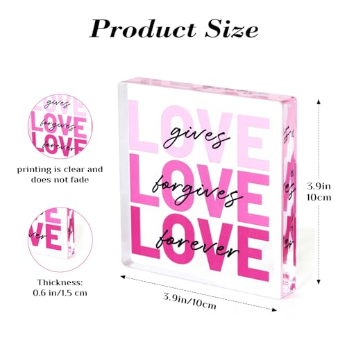 Magenta Love Inspirational Figurine 4x4 Inch Desk Decor Magenta