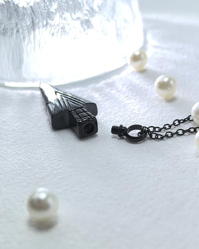 Arrow Head Urn Necklace for Ashes Cremation Jewelry Arrowhead Pendant Memorial Necklaces Ash Holder Keepsake Jewelry for Loved Ones with Fill Tool | Cremation Jewelry black