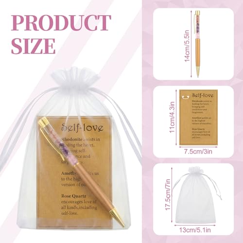 Self Love Gold Crystal Pen, Healing Gift with Card Organza Bag Self Love