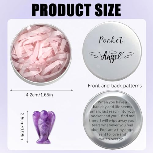 Amethyst Crystal Angel in Tin, Spiritual Gifts for Women, Healing Crystal Gifts, Guardian Angel Gifts, Inspirational Gift in a Tin