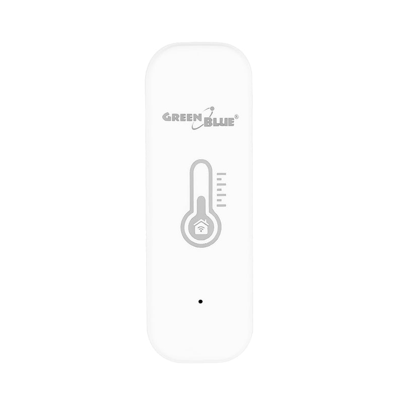 GreenBlue GB737 Temperature and Humidity Sensor WiFi Thermometer and Hygrometer with Notifications, Measurement History and Automation Functions | Tuya & Smart Life App, Alexa & Google Home, Alarm Thresholds, 72 x 21 x 25 mm, Calibration Function