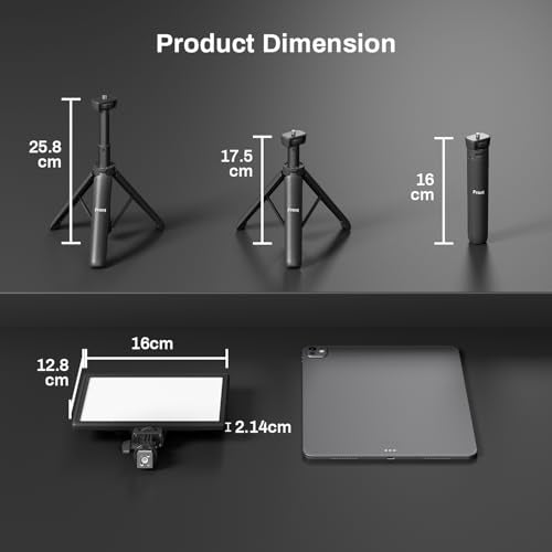 RALENO 9" LED Video Light, 2500K-6500K Camera Light with Desk Stand Black