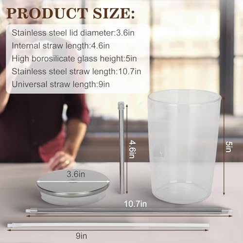 Glass Milk Container for Jura & Stainless Steel Milk Pipe Casing with HP3 Adapter, Compatible with Jura Coffee Machine Models: Z8, Z6, J6, S8, S80, E8, GIGA X8cG2 / X8G2/X3cG2 / X3G2, X8, X10, WE8 Container+ Pipe Casing