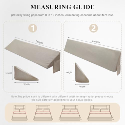 Bed Wedge Pillow for Headboard, Mattress Wedge Stopper Pillow, Bed Gap Filler, Close The Gap (0-12") Between Headboard and Mattress, Stop Losing Your Pillows(Twin/Twin XL-39x6x6in-Black) Black Twin/Twin XL-39x6x6in