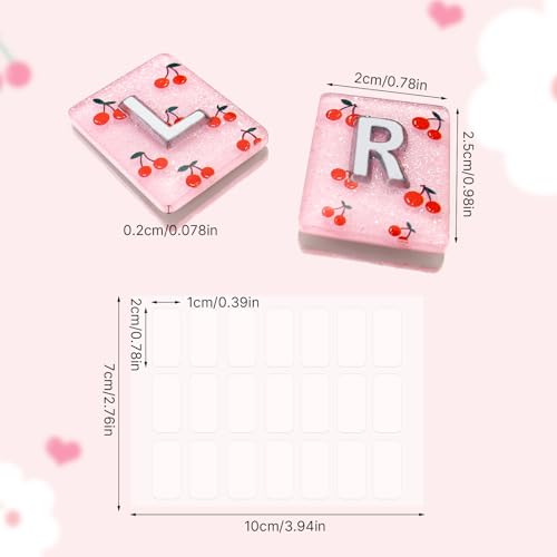 Pack of 2 L & R Cherry Pattern X-Ray Markers - Resin Radiology Marker with Adhesive Strips for Clear Left Right Labeling for Radiologists & MTR