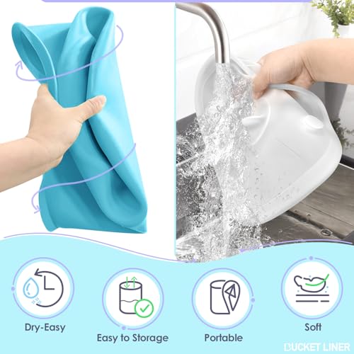 2 Gallon with Lid – Reusable Silicone Bucket Pail Liner for Kitchen, Outdoor, Gardening, Camping, Thinset & Paint Food Grade, Foldable & Heat-Resistant – Multi-Purpose,Blue Blue 2 Gallon With Lid