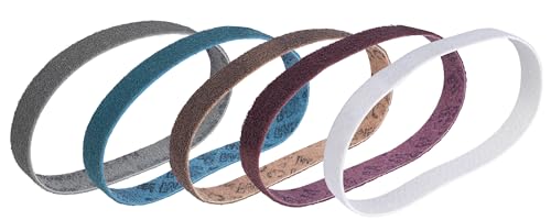 Non-Woven SC-BS Sanding Fleece Tape Mix 5 Grade: Coarse, Medium, Veryfine, Superfine, TypeT White, 40 mm x 760 mm) for Pipe Belt Sanders 40mm x 760mm A-crs, A-med, A-vfn, A-sfn En T-type