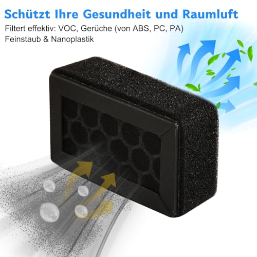 Activated Carbon Filter for Bambulab X1 X1C X1E P1P P1S Activated Carbon Air Purifier Filter for Clean Room Air, Compatible with Bambu Lab 3D Printer, Pack of 2