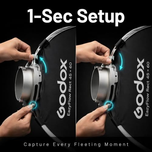 1-Second Quick Setup Portable Softbox with Bowens Mount, Professional Lighting Modifier with Grid & Diffuser for Camera Photography, YouTube, Video, Portrait and Studio(softbox 12x18) 12X18 IN