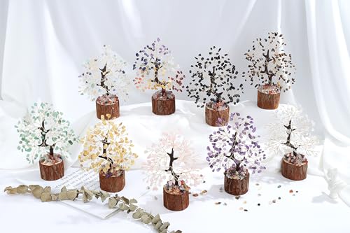 QINJIEJIE 7 Chakra Tree Crystal Tree Tree of Life Decor Birthday Gifts for Women Crystals and Healing Stones Home Office Decor Spiritual Gifts for Women Mom Sister New House Warming Gift Unique