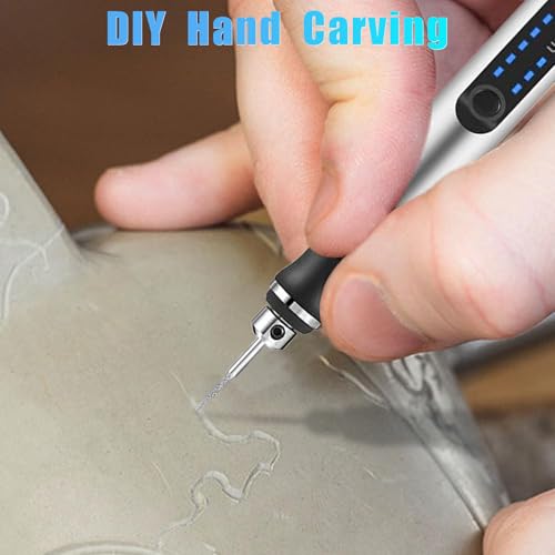 Engraving Pen, Glass Engraving Tool with 16 Templates for DIY Crafts(White) White