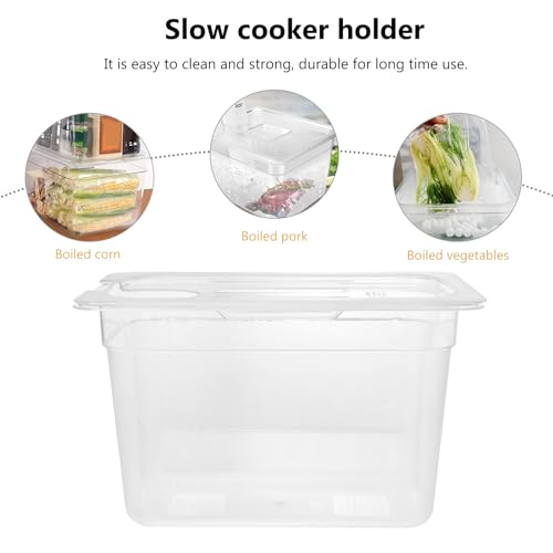 Sous Vide Container with Lid 6L Transparent Slow Cooker Water Bath Box Food Storage Container 12.79 X 7.87 X 6.88 Inch Ideal for Home Cooking and Meal Prep