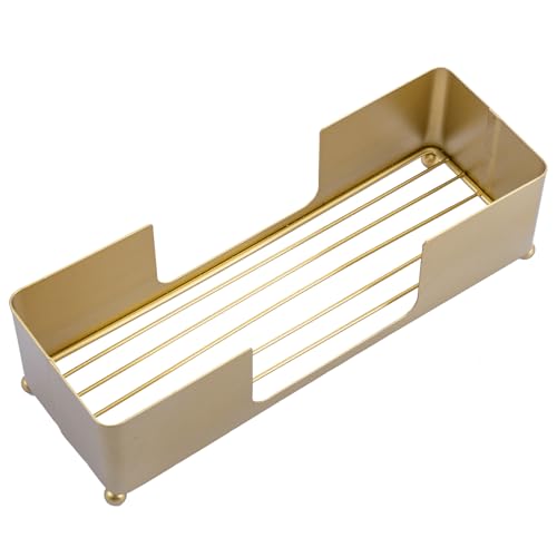 MyGift Brass Tone Metal Hand Towel Holder Countertop Dispenser Set of 2 Brass-tone-2