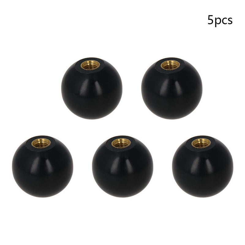 [Australia - AusPower] - Othmro 5Pcs Threaded Ball Knobs, 0.98Inch Dia 0.24Inch Thread M6 Female Thread Black Bakelite Handle Thermoset Ball Knob for Lawn Mowers Exercise Equipment Machinery Valves Spigots (BM6x25) 