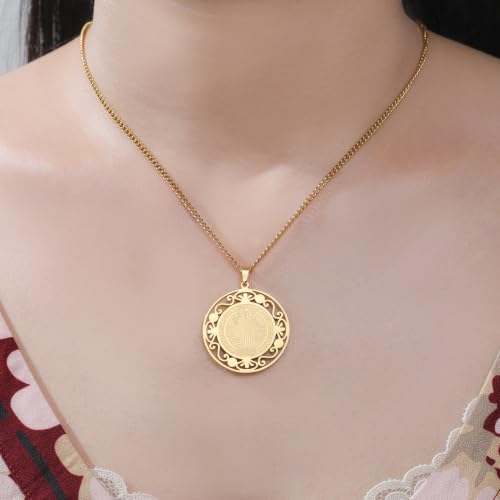 Amaxer Saint Benedict Of Nursia Necklace for Women St. Benedict Saints Medal Exorcism Catholic Religious Protection Jewellery Necklace for Women Men Gold