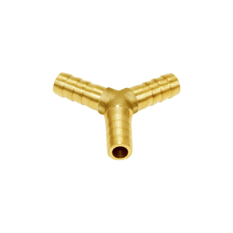 Joywayus 3/8" Hose Barb Y Shaped 3 Way Union Fitting Intersection/Split Brass Water/Fuel/Air