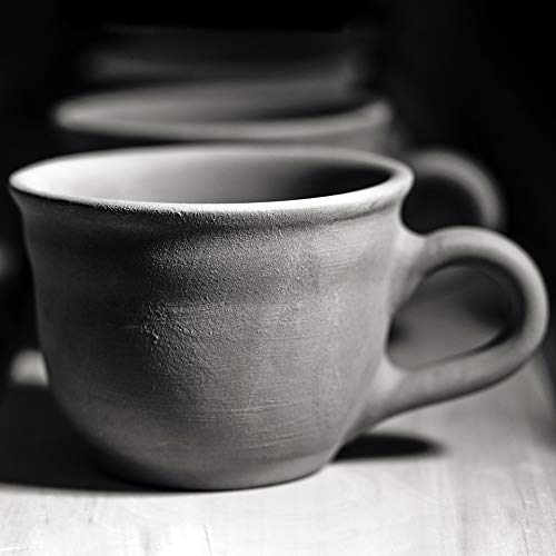 City to Cottage Handmade Lavender Floral Purple And Cream Large Ceramic 12oz/350ml Cappuccino Coffee Tea Cup and Saucer, Unique Designer Pottery Gift for Tea Lovers