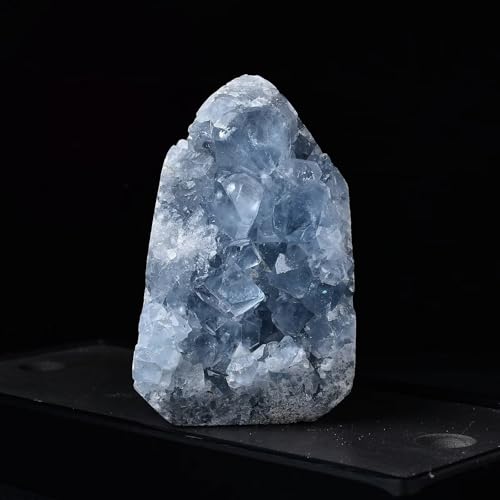 Natural Blue Celestite Cluster Tower Healing Crystal Stone Collection Mineral Specimen Home Office Decor Meditation Gifts 0.4-0.6 Pound Tower-light Blue