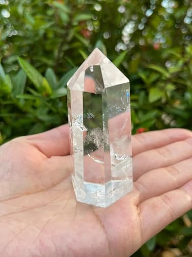 GAF TREASURES Premium Clear Quartz Obelisk, Standing Polished Clear Quartz Point (3-4 oz) 3-4 oz