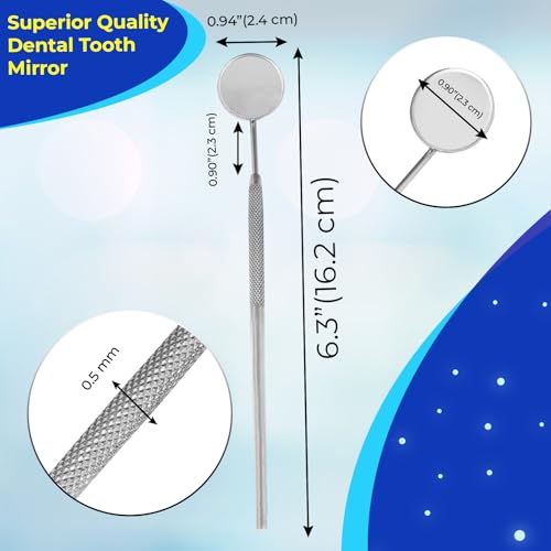 SS INSTRUMENTX Dental Mirror with Handle Dental Stainless Steel Dentist Tools for Teeth Cleaning Inspection Oral Hygiene Mouth Mirror for Daily Use CE