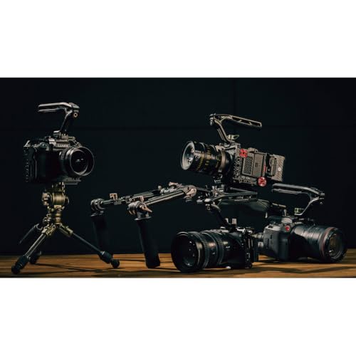 Tilta Xeno Top Handle for Filmmakers & Cameras - Titanium Gray | Aluminum Alloy and Silicone Build | 1/4″-20 w/Locating Points | Safety Release Pin | Comfortable Handling (Cold Shoe) Cold Shoe
