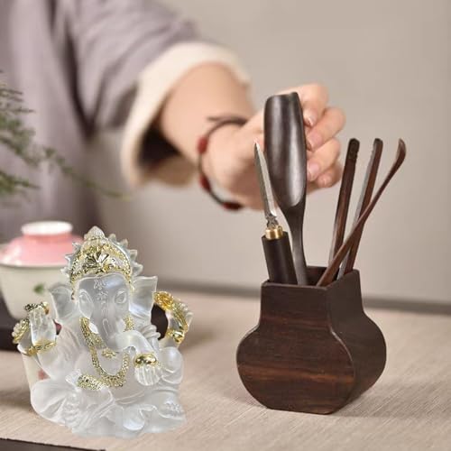 Indian God Lord Ganesha Statue,Hindu Elephant Statue Ganpati Idol Buddha Sculptures,Hindu Gift,Home Temple Mandir Meditation Yoga Room Decor 3.14"(Transparent) Transparent 3.14"