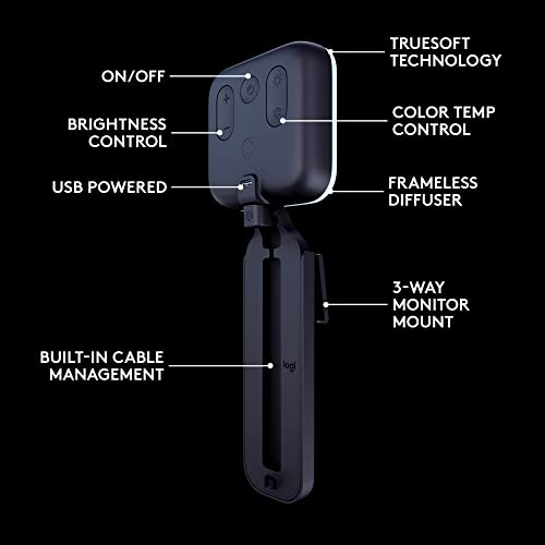 Logitech for Creators Litra Glow Premium LED Streaming Light - Graphite 3.6" x 3.6" x 1.1"