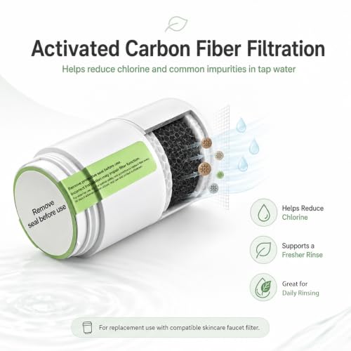 ASUCDEI faucet mount replacement filter refill compatible with Filterbaby Skincare 2.0, 1-pack
