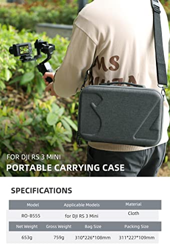 Portable Carrying Case Storage Shoulder Bag Travel Hard Shell Box Compatible with DJI Ronin RS3 Mini Handheld Gimbal Stabilizer