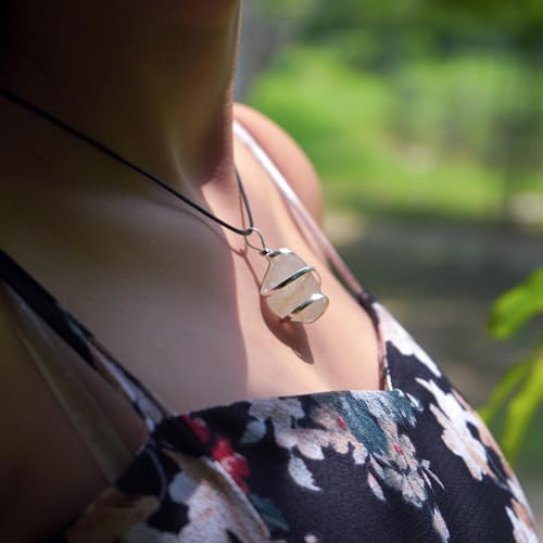 AYANA Golden Rutilated Quartz Necklace for Women - Handcrafted, Ethically Sourced Quartz Crystal for Emotional Balance and Manifestation, Ideal for All Zodiac Signs