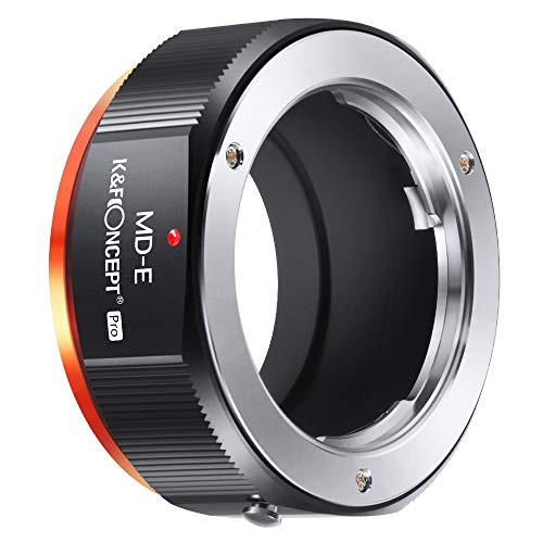 K&F Concept MD to NEX Lens Mount Adapter for Minolta MD MC Mount Lens to NEX E Mount Mirrorless Cameras with Matting Varnish Design for Sony A6000 A6400 A7II A5100 A7 A7RIII
