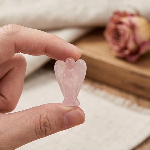 Rose Quartz Crystal Angel in Tin, Guardian Angel Gifts,Memorial Gift for Loss of Loved One, Sympathy Gifts for Women,Bereavement Gifts for Loss of Mum Dad,Condolence Gifts with Inspirational Quote